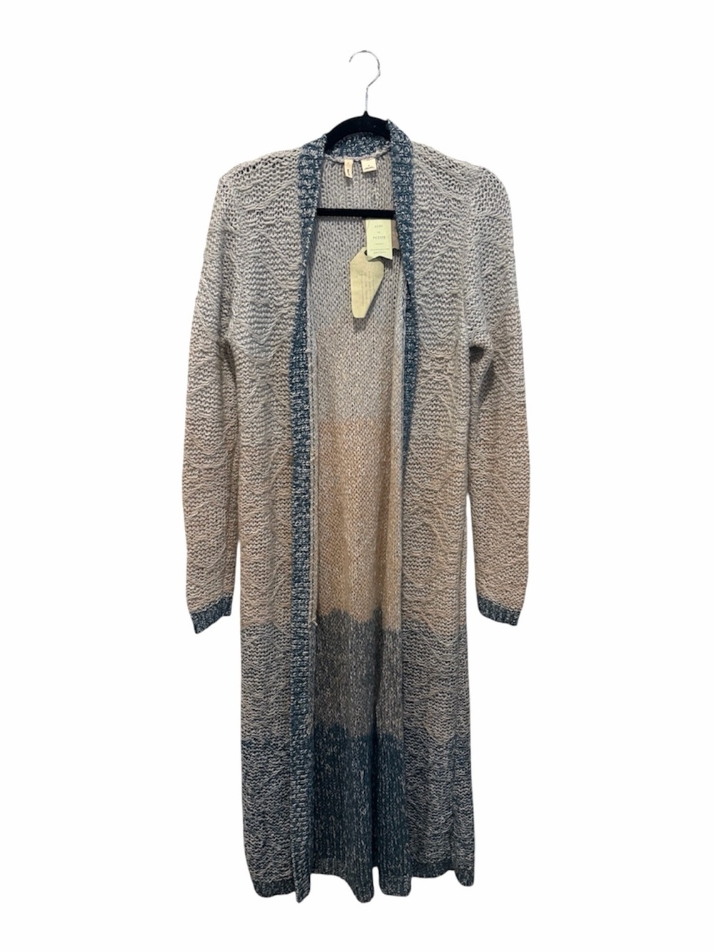 Antropologie Moth tan blue open front duster cardigan size Med NWT